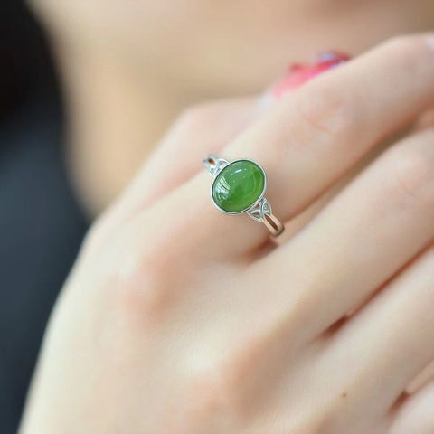 Cincin Jasper Alami 925 Pengaturan Perak & nbsp; Ukuran 8 * 10mm Termasuk Pajak Pengiriman