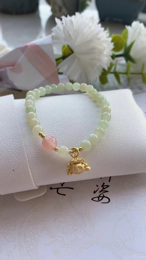Gelang Pelaut Bening Giok Hetian Alami Model: Gaya 0.6 Giok bersih, halus dan hangat Termasuk pajak pengiriman