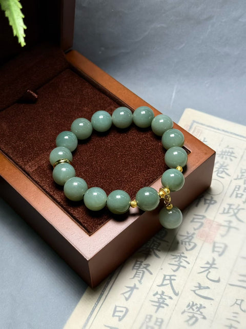 Gelang Giok Hetian, 💫Ukuran per butir sekitar 12mm. Gratis ongkos kirim dan pajak.