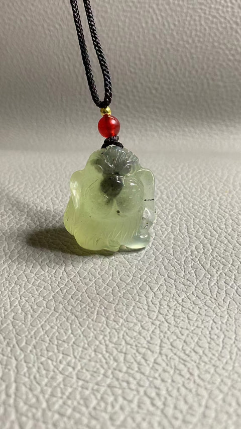 Liontin Anak Anjing Tinta Giok Cui Giok Alami Ukuran 26 * 22mm Giok halus dan hangat, diukir dengan tangan, sudah termasuk pajak pengiriman.