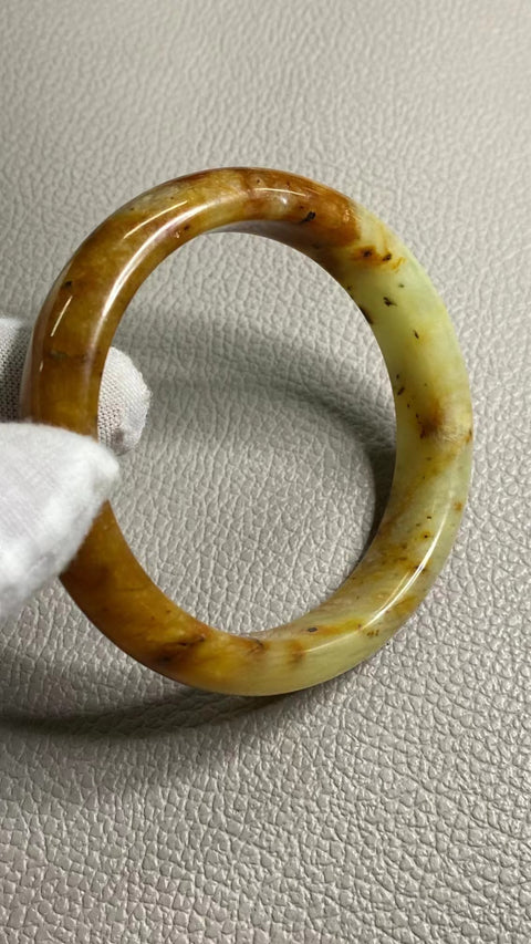 Gelang Giok Batu Giok Bunga Cui Giok Alami Ukuran 60.8mm Lebar Sisi 13.7mm Batu giok semuanya muncul secara alami dan polanya acak Sudah termasuk ongkos kirim dan pajak.