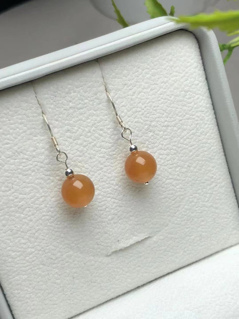 Anting Bunga Giok Cui Alami Warna yang indah, gaya yang elegan, terbuat dari perak 925, ukuran 10mm, sudah termasuk ongkos kirim dan pajak.