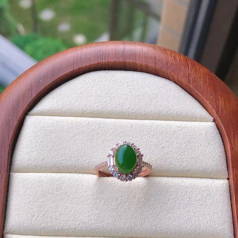Cincin Jasper Alami yang terbuat dari perak 925 Ukuran 7 * 9mm & nbsp; Giok bersih dan halus Gaya sangat indah & nbsp; Sudah termasuk pajak pengiriman