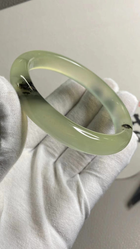 Gelang Tinta Giok Cui Alami Ukuran 59-61mm Ukuran 60.2mm Lebar Sisi 11.8mm Giok terjadi secara alami Pola acak termasuk pajak pengiriman