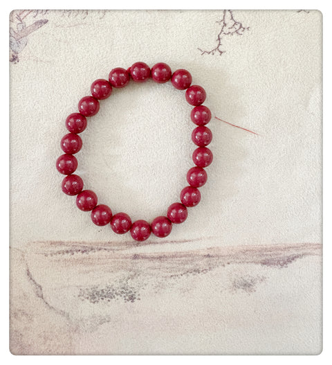 Gelang cinnabar alami, semoga membawa keberuntungan dan membantu tidur, 8mm, kandungan cinnabar tinggi (lebih dari 95%), termasuk ongkos kirim dan pajak.