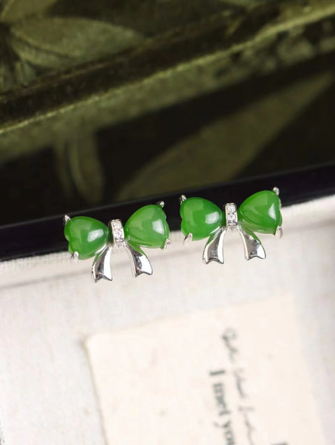 Anting Pita Jasper Alami 925 Perak Pengaturan Gaya cantik dan kecil Termasuk pajak pengiriman