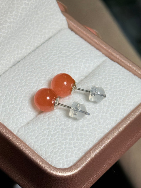 Anting Nanhong Bahan Chuan Alami 😍 Warna Ruby Tekstur Halus🍀s925 Set Perak &nbsp; Ukuran: 7㎜ &nbsp; Termasuk Pajak Pengiriman