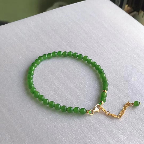 Gelang desain batu giok alami dengan perak berwarna 925 Ukuran 5mm Giok bersih, halus dan hangat Sudah termasuk pajak pengiriman.
