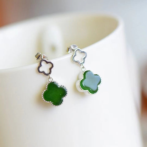 Anting Pejantan Jasper Alami Ukuran 10 * 10mm Gaya indah dan murah hati, gioknya halus dan hangat, dan desainnya unik, termasuk pajak pengiriman.