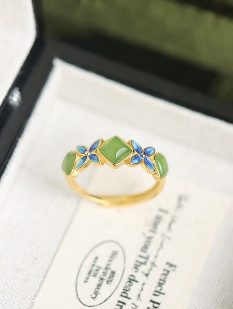 Cincin batu giok alami, terbuat dari perak 925, batu giok yang halus dan hangat, gaya yang indah, jumlah besar, sudah termasuk pajak pengiriman.