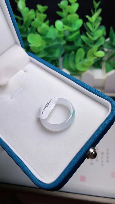 Cincin Batu Giok Alami Bahan Pit Tua Bahan Hangat Hangat Bawah Ukuran Kepala Penuh 1.8cm Termasuk Pajak Pengiriman