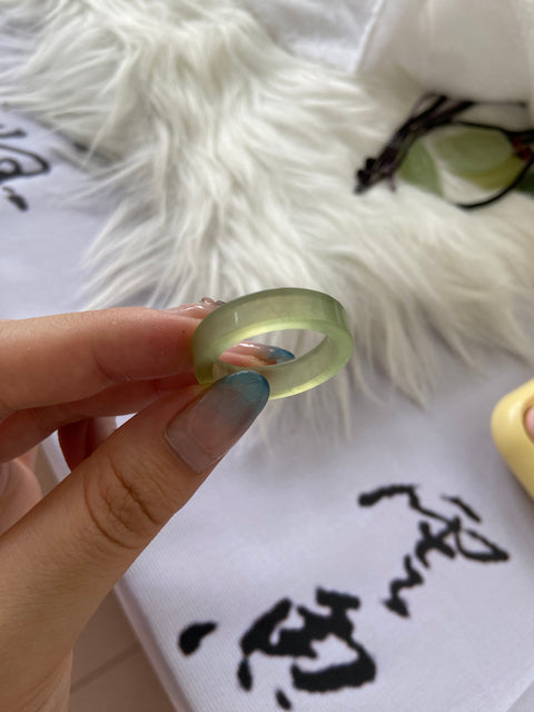 Cincin Pelek Lebar Giok Cui Giok alami bersih, halus dan hangat Ukuran 22.1mm Detik Harga Sudah Termasuk Pengiriman dan Pajak