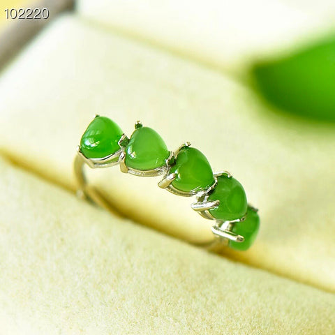 Cincin Jantung Hotan Jasper Model Desain Unik Model Desain Indah Ukuran Seratus 5 * 5mm & nbsp; Termasuk Pajak Pengiriman