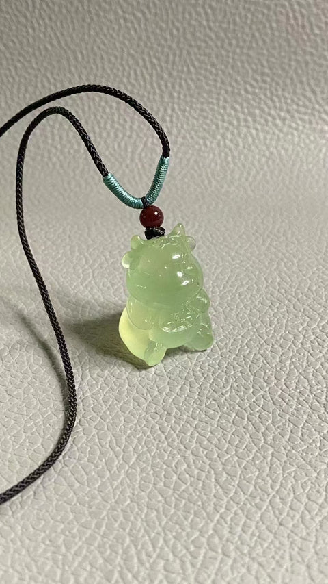 Liontin Lembu Giok Cui Giok Alami Ukuran 29 * 20.8mm Giok baik-baik saja dan hangat, gaya yang indah, sudah termasuk pajak pengiriman.
