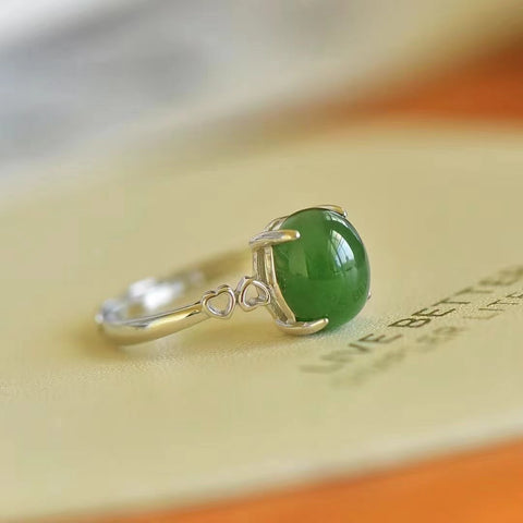 Model Cincin Giok Giok Hetian Alami Model: Giok Halus dan Hangat Ukuran 10 * 8mm Termasuk pajak pengiriman