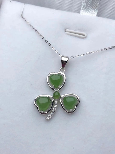 Kalung Jerami Beruntung Giok Hetian Jade Jasper 925 Desain Perak Ukuran 6 * 6mm Giok bersih, halus dan hangat Sudah termasuk pajak pengiriman.