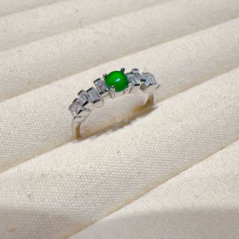 Cincin Giok Guatemala Alami Ukuran 4mm Kira-kira 925 Pengaturan Perak Pajak pengiriman sudah termasuk.