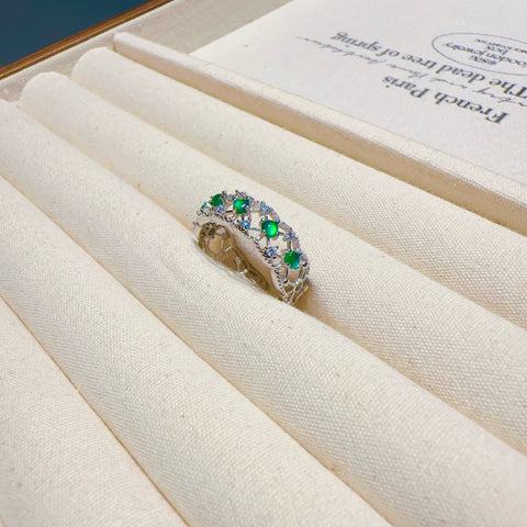 Cincin Renda Giok Alami yang terbuat dari perak 925; Giok yang halus dan hangat, dengan gaya yang indah sudah termasuk pajak pengiriman.