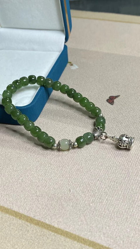 Gelang Jasper Alami dengan aksesoris cantik Ukuran 6 * 7mm Gaya Termasuk ongkos kirim dan pajak.
