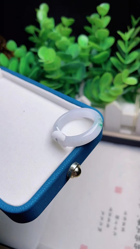 Cincin Batu Giok Alami Bahan Pit Tua Bahan Hangat Hangat Bawah Ukuran Kepala Penuh 21.2mm Termasuk Pajak Pengiriman
