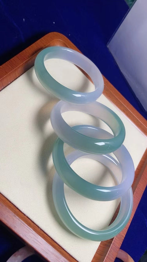 Gelang Batu Akik Alami Ukuran 54-62mm Warna Indah Dewi Esensial Giok semuanya terjadi secara alami Pola acak termasuk pajak pengiriman