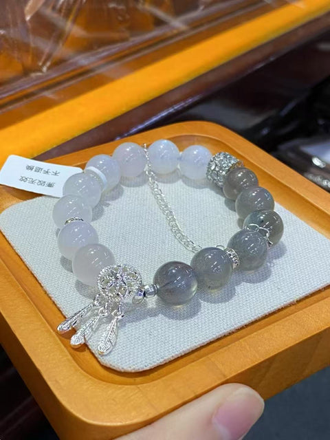 Gelang Penangkap Mimpi Ganda Moonstone Ukuran sekitar 11mm Gaya yang indah dan aksesori yang serasi sudah termasuk pajak pengiriman.