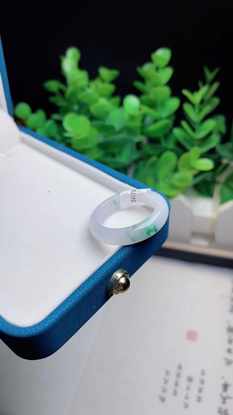Cincin Batu Giok Alami Bahan Pit Tua Bahan Hangat Hangat Bawah Ukuran Kepala Penuh 21.2mm Sudah Termasuk Pajak Pengiriman