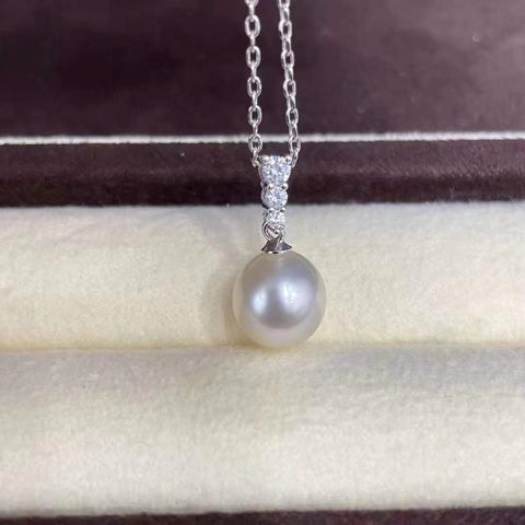 Kalung Mutiara Putih Aurora Australis Alami Ukuran 9.3mm Dewi Bepergian Penting Pertama Datang Pertama Dilayani Pengiriman & Pajak Sudah Termasuk!