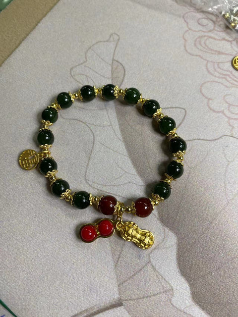 Gelang giok halus alami dengan aksesoris yang bagus Ukuran terang 9,5 mm Ukuran gelap 8mm Giok bersih, halus dan hangat Sudah termasuk ongkos kirim dan pajak.