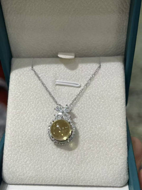 Set Kalung Putri Citrine On The Run Natural Citrine On The Run dalam Gaya 925 Perak Ukuran 10mm Termasuk Pajak Pengiriman