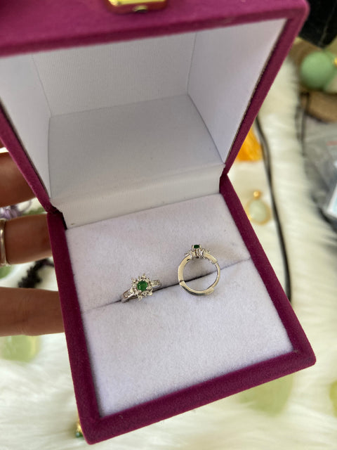 Gesper Anting Jadeite Guatemala Alami Gaya 925 Perak Termasuk Pengiriman & Pajak