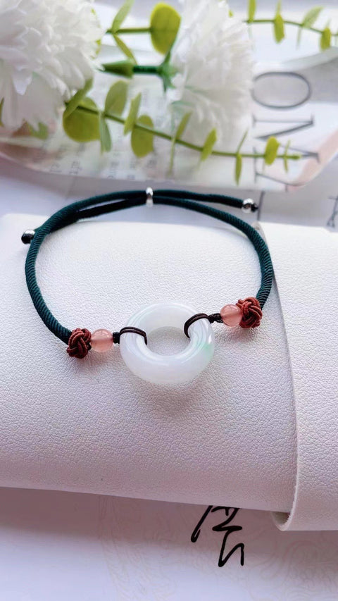 Gelang Jadeite Alami Bahan Pit Tua Bahan Hangat Hangat Bawah Ukuran Kepala Penuh 2.1mm Termasuk Pajak Pengiriman