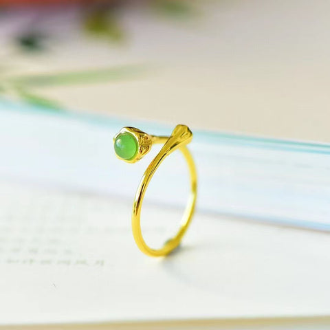 11003 Cincin Jasper Alami 925 Perak Pengaturan Giok halus dan hangat, gaya yang indah, sudah termasuk pajak pengiriman.