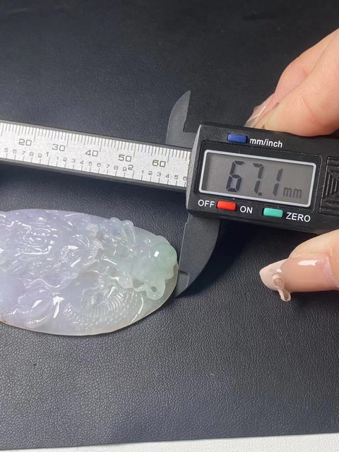 Jadeite Alami a-barang liontin naga gaya ukiran tangan Ukuran Seperti Yang Ditunjukkan Termasuk Pajak Pengiriman