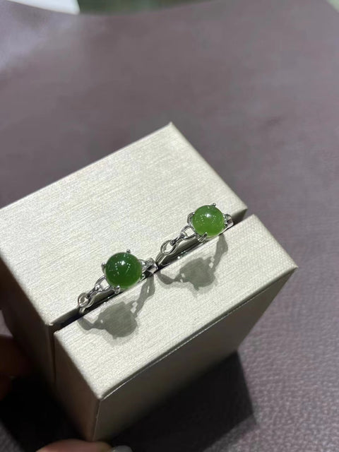 Cincin Jasper Alami Kesejahteraan Ukuran 8mm 925 Setting Perak Giok bersih, halus dan hangat Sudah termasuk pajak pengiriman.