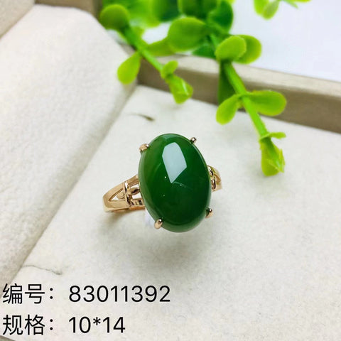11392 Cincin Telur Jasper Alami Ukuran 10 * 14mm Set dalam Gaya Perak 925 Termasuk pajak pengiriman.