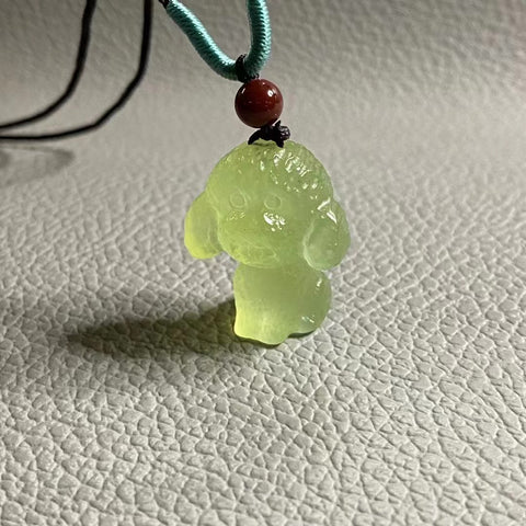 Rantai Anak Anjing Giok Cui Giok Alami Ukuran 25 * 19mm Giok bersih dan halus Gaya inovatif sudah termasuk pajak pengiriman