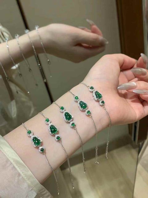 Gelang Labu Giok Alami s925 Sterling Silver Giok bersih dan halus, gaya yang hangat dan indah, sangat halus.