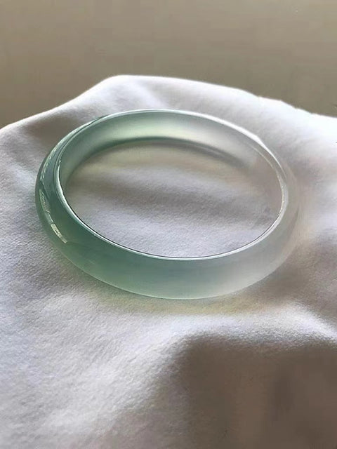 Gelang Gradien Batu Akik Alam Aoyagi Ukuran 54-60mm Batu Giok gaya yang indah adalah batu giok yang terbentuk secara alami Pola acak termasuk pajak pengiriman