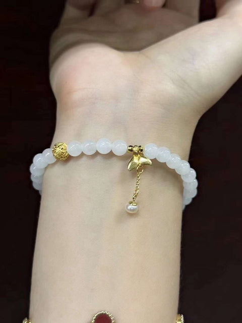 Gelang Giok Hetian & nbsp; Bahan halus, lembab dan sangat indah di tangan Ukuran 6mm Dengan aksesoris perak 925 sudah termasuk pajak pengiriman