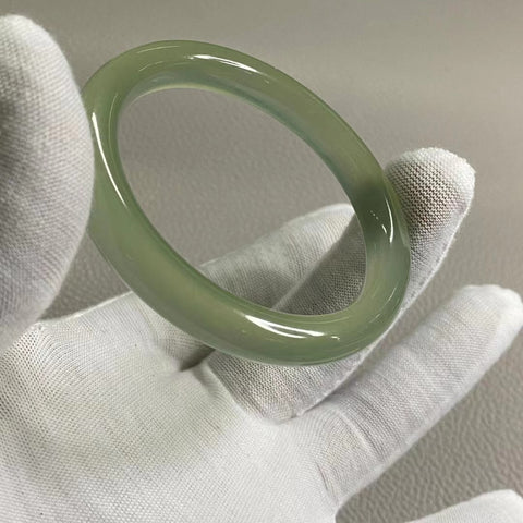 Gelang Giok Cui Alami & Gelang Halus Giok & nbsp; Ukuran 51-53mm Ukuran 52.7mm Lebar Sisi 9.1mm Giok terjadi secara alami Pola acak Termasuk Pajak Pengiriman