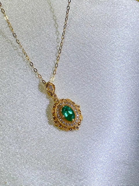 Emas 18 karat dengan berlian 💎 set dengan liontin batu alam dengan sertifikat 📄 ➕ kotak kado yang indah 💝 sudah termasuk pajak pengiriman