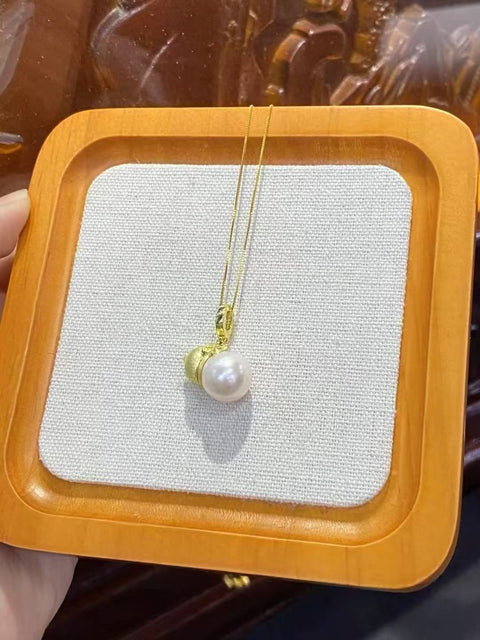 Kalung Labu Mutiara, menarik kekayaan dan keberuntungan, 925 perak, gaya yang indah, rantai perak, sudah termasuk pajak pengiriman.