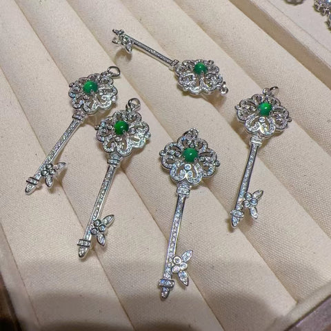 Kalung Giok Guatemala alami dari perak 925, giok yang bersih dan halus, gaya elegan, bulingbuling.&nbsp;