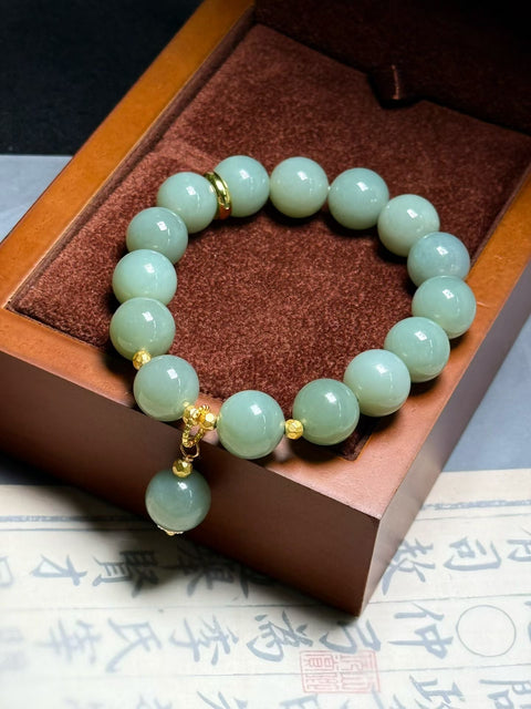 Gelang Giok Hetian, 💫Ukuran per butir sekitar 12mm. Gratis ongkos kirim dan pajak.