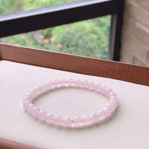 Tali giok mentah Hetian Jade Qinghai & nbsp; Bahan warna merah muda akar teratai halus, lembab dan sangat indah di tangan Ukuran 6mm Termasuk pajak pengiriman