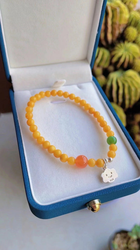 Gelang Lilin Lebah Alami dengan Gaya Nanhong + Jasper sangat indah dan indah Ukuran 0,5 Termasuk pajak pengiriman