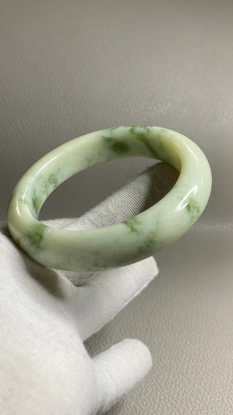 Gelang Cui Giok Giok Minyak Tua Cui Alami Ukuran 57-59mm Ukuran 58.1mm Lebar Samping 14.5mm Untuk pergi secara alami Pola acak Termasuk ongkos kirim dan pajak