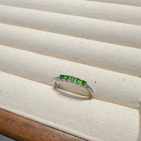 Set Cincin Jadeite Guatemala Alami dari Perak 925 Ukuran 2mm Bergaya Penuh Desain Termasuk Pajak Pengiriman
