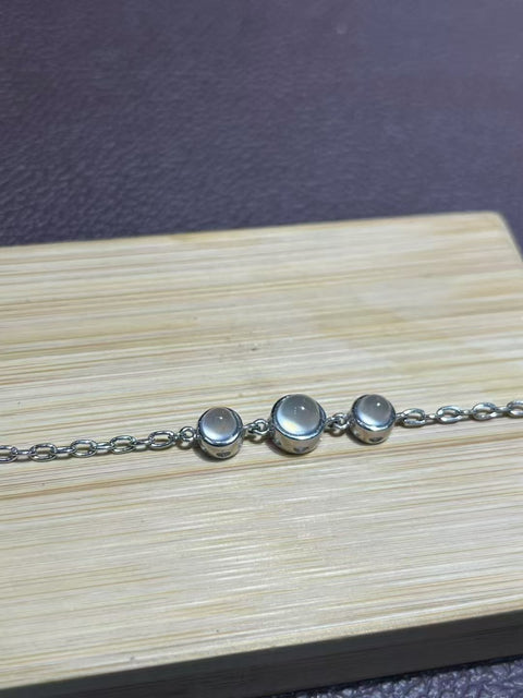 Gelang Es Tinggi Giok Alami Ukuran Besar 6mm Ukuran Kecil 5mm 925 Gaya Pengaturan Perak Sederhana Termasuk Pajak Pengiriman